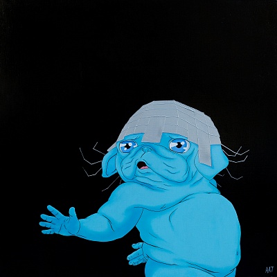 <em><strong>Milk</strong></em>, 2014<br/> Acrylic on canvas, 100 x 100 cm