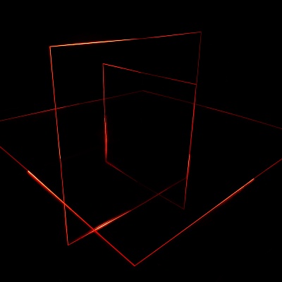 <em><strong>3⁄4 = 3, 2017 50 x 50 x 50cm Acrylic mirror, light and painted MDF Edition of 3</strong></em>, 