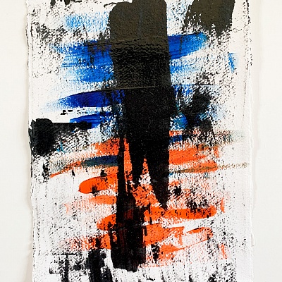 <em><strong>Abstraction, 2020, Acrylic and Heavy Duty paint on Khadi paper [100% Cotton] 320 gsm</strong></em>, Raw edges, Unframed MEDIUM, A4 (21<br/> 0 x 29 7cm), Original Artwork (Unique),