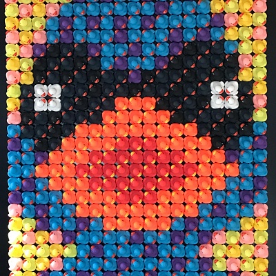 <em><strong>Robber Blue Duck</strong></em>, 2017<br/> Mixed media on painted board with plexi cover, 100 x 125 cm