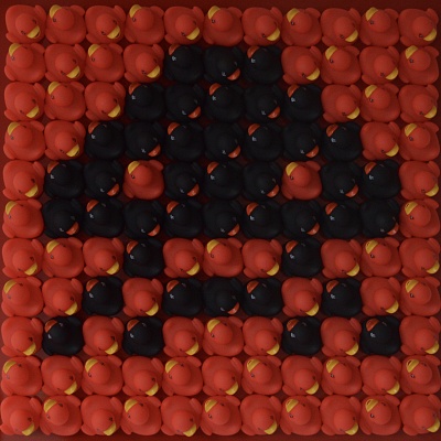 <em><strong>Invaders</strong></em>, 2017<br/> Mixed media on board with plexi cover, 55 x 55 cm