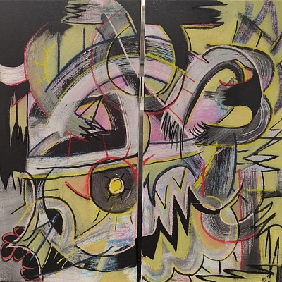 <em><strong>Omega</strong></em>, Mixed Media on Canvas<br/> 81 х 80 cm