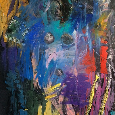 <em><strong>Grob’s De Kooning, 2017 110 x 71 cm  Acrylic on photography</strong></em>, 