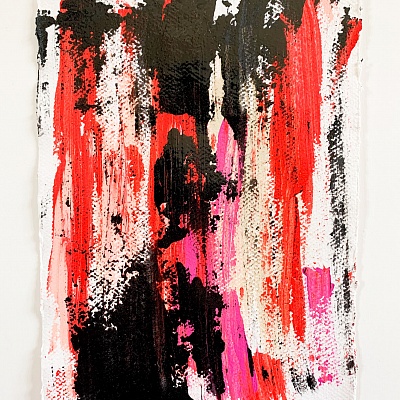 <em><strong>Abstraction, 2020, Acrylic and Heavy Duty paint on Khadi paper [100% Cotton] 320 gsm</strong></em>, Raw edges, Unframed MEDIUM, A4 (21<br/> 0 x 29 7cm), Original Artwork (Unique),