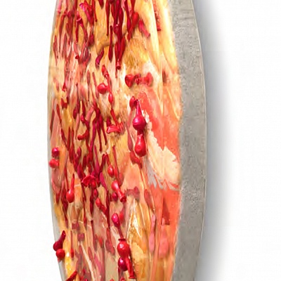 <em><strong>Cycle of events, 2019, Mixed media on canvas, D 90 cm</strong></em>, 