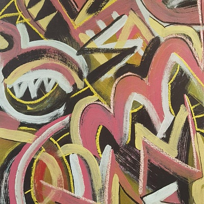 <em><strong>First Date</strong></em>, Mixed Media on Canvas<br/> 51 х 76 cm