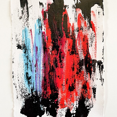 <em><strong>Abstraction, 2020, Acrylic and Heavy Duty paint on Khadi paper [100% Cotton] 320 gsm</strong></em>, Raw edges, Unframed MEDIUM, A4 (21<br/> 0 x 29 7cm), Original Artwork (Unique),