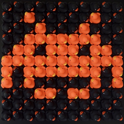 <em><strong>Invaders</strong></em>, 2017<br/> Mixed media on board with plexi cover, 55 x 55 cm