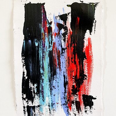 <em><strong>Abstraction, 2020, Acrylic and Heavy Duty paint on Khadi paper [100% Cotton] 320 gsm</strong></em>, Raw edges, Unframed MEDIUM, A4 (21<br/> 0 x 29 7cm), Original Artwork (Unique),