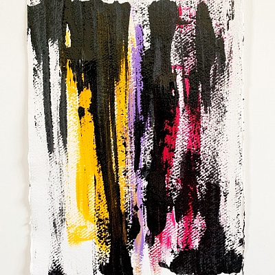 <em><strong>Abstraction, 2020, Acrylic and Heavy Duty paint on Khadi paper [100% Cotton] 320 gsm</strong></em>, Raw edges, Unframed MEDIUM, A4 (21<br/> 0 x 29 7cm), Original Artwork (Unique),
