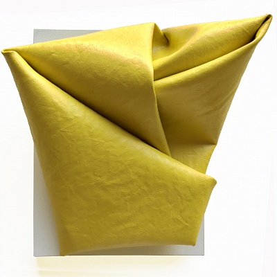 <em><strong>Untitled Celebration (Self-portrait)</strong></em>, Acrylic paint skin cut-out folded and mounted on board<br/> 20, 2 х 18 х 11 cm