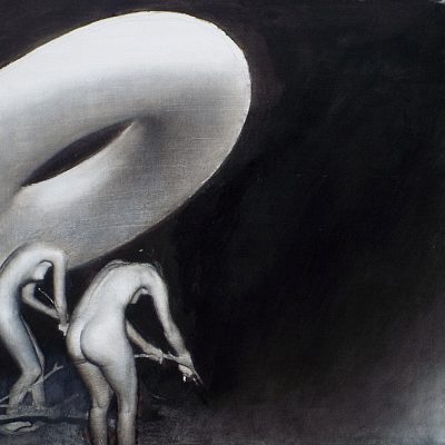 <em><strong>Arrival</strong></em>, 2017<br/> Oil on Panel, 50 x 50 cm