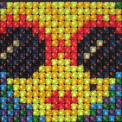 <em><strong>Girl with the red sunglasses</strong></em>, Mixed media on laquered board<br/> 125 x 100 cm