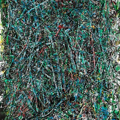 <em><strong>Without Title</strong></em>, 2015<br/> Oil and gloss paint skin cut-outs on board, 160 x 120 cm
