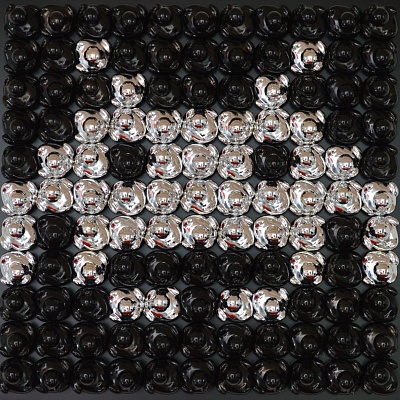 <em><strong>Invaders</strong></em>, 2017<br/> Mixed media on board with plexi cover, 55 x 55 cm