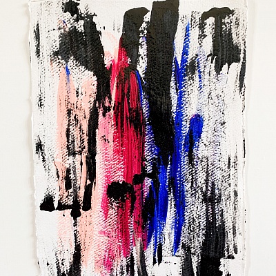 <em><strong>Abstraction, 2020, Acrylic and Heavy Duty paint on Khadi paper [100% Cotton] 320 gsm</strong></em>, Raw edges, Unframed MEDIUM, A4 (21<br/> 0 x 29 7cm), Original Artwork (Unique),