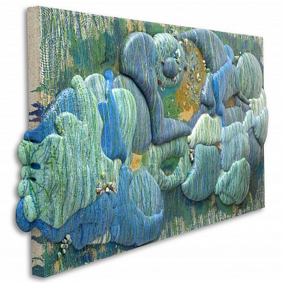 <em><strong>Ocean of Life</strong></em>, 2018<br/> Аcrylic, mixed media on canvas, 100 × 200 cm 20 kg,