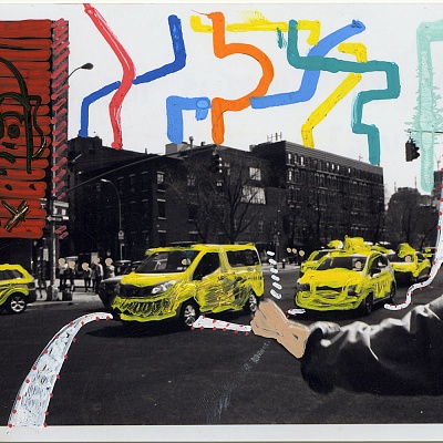 <em><strong>Easy, 2015 10 x 15 cm  Acrylic on photography</strong></em>, 