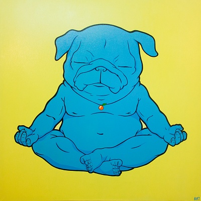 <em><strong>Big Meditator</strong></em>, 2014<br/> Acrylic on canvas, 100 x 100 cm
