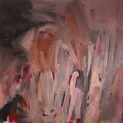 <em><strong>High Point, 2017, Oil paint and spray paint on canvas, 150 x 150 cm</strong></em>, 