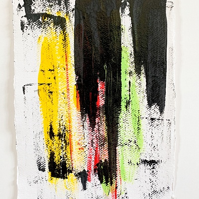 <em><strong>Abstraction, 2020, Acrylic and Heavy Duty paint on Khadi paper [100% Cotton] 320 gsm</strong></em>, Raw edges, Unframed MEDIUM, A4 (21<br/> 0 x 29 7cm), Original Artwork (Unique),