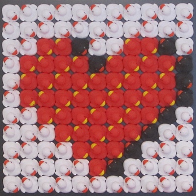 <em><strong>3D Heart</strong></em>, 2016<br/> Mixed media on board with plexi cover, 55 x 55 cm