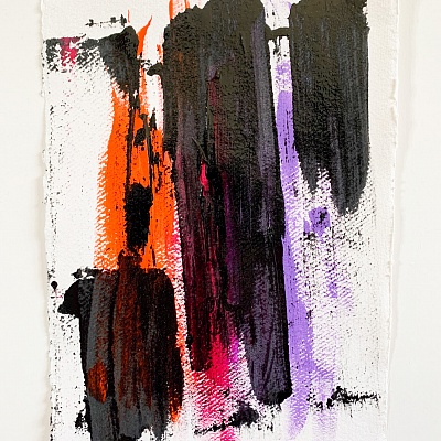 <em><strong>Abstraction, 2020, Acrylic and Heavy Duty paint on Khadi paper [100% Cotton] 320 gsm</strong></em>, Raw edges, Unframed MEDIUM, A4 (21<br/> 0 x 29 7cm), Original Artwork (Unique),