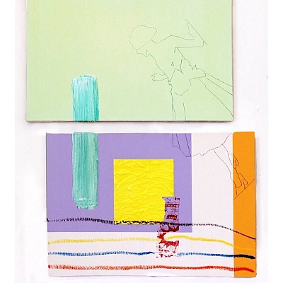 <em><strong>Reassuringly Artificial, 2017, Mixed media on canvas, 66 x 46 cm</strong></em>, 