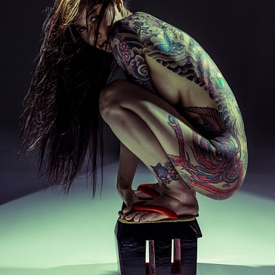 <em><strong>Slow seduction, 40 x 50, 52 x 70, 100 x 75, Bespoke Lightbox framing wih LED</strong></em>, 