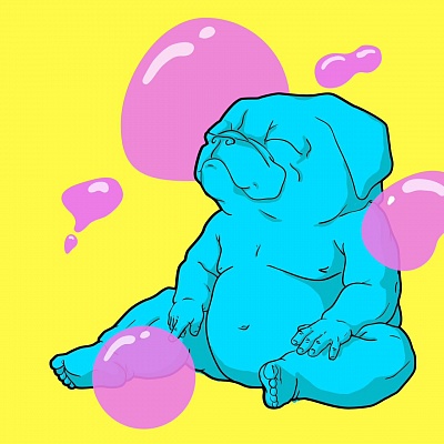 <em><strong>Bubble</strong></em>, 2014<br/> Acrylic on canvas, 100 x 100 cm