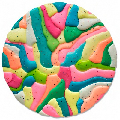 <em><strong>Bubble Gum, 2018, Аcrylic, mixed media on canvas, D 150 cm</strong></em>, 