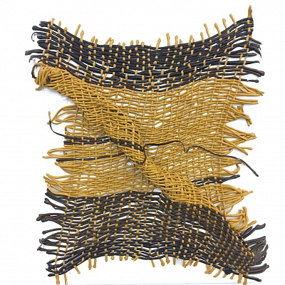 <em><strong>Untitled Weaving</strong></em>, Acrylic  paint skin woven and mounted on canvas<br/> 20 х 30 cm