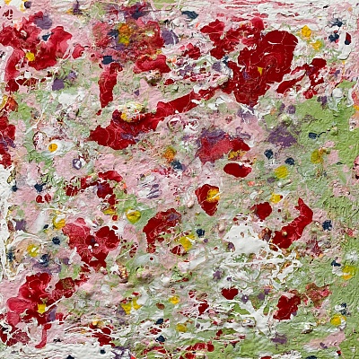 <em><strong>Beyond Process IX, 2020, Heavy duty paint, gloss, varnish and latex on canvas, Unframed MEDIUM, 40 x 40 cm, Original Artwork (Unique)</strong></em>, 