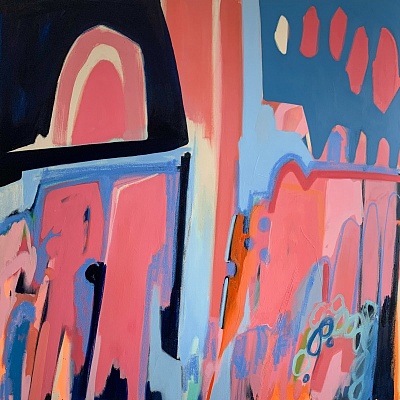 <em><strong>“It’s Code for Decency”, 2022, Oil paint and oil pastel on canvas, 150 x 150 cm</strong></em>, 