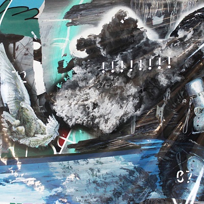 <em><strong>Piscina</strong></em>, 2017<br/> Аcrylic paint sheet, 105 x 140 cm