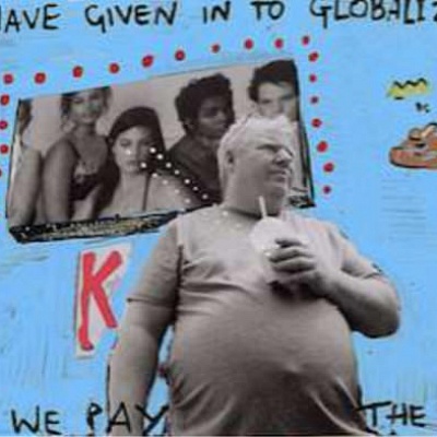 <em><strong>(Blue) Fat Man 2015 10 x 15 cm  Acrylic on photography</strong></em>, 