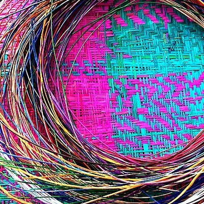 <em><strong>Drawing Illusions</strong></em>, 2015<br/> Bamboo weaving, 120 x 210 cm