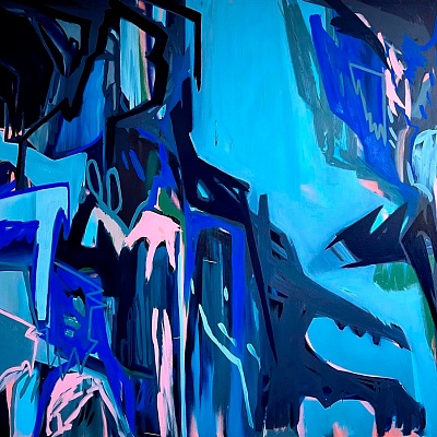 <em><strong>Untitled, 2022, Oil on canvas, 180 x 180 cm</strong></em>, 