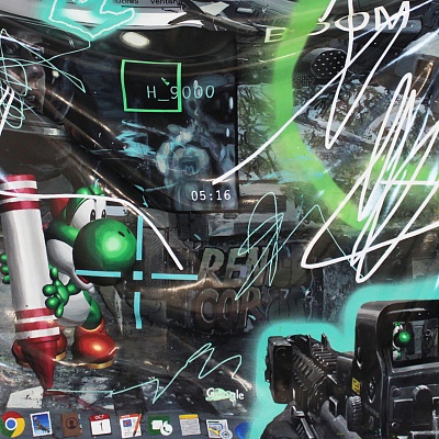 <em><strong>Santaclara</strong></em>, 2017<br/> Аcrylic paint sheet, 100 x 140 cm