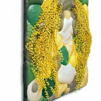 <em><strong>Presentiment of Spring, 2019, Mixed media, acrylic paint on canvas, 120 × 120 cm</strong></em>, 